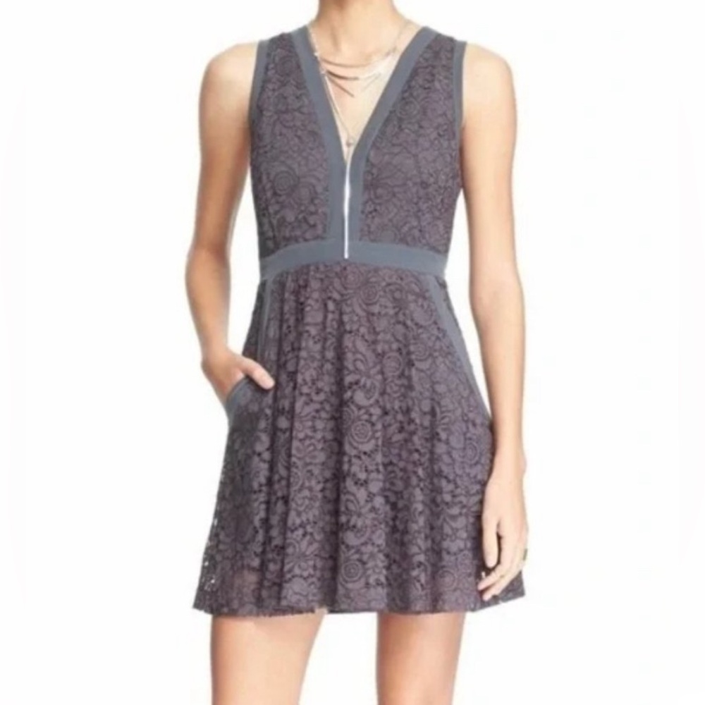 Free People lovely in lace mini fit and flare Dress Size L
